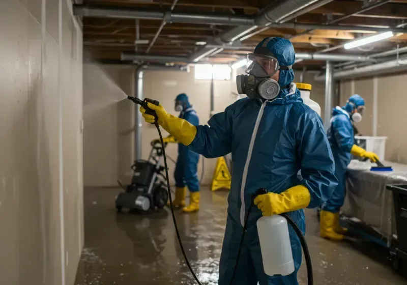 Basement Sanitization and Antimicrobial Treatment process in Prudenville, MI