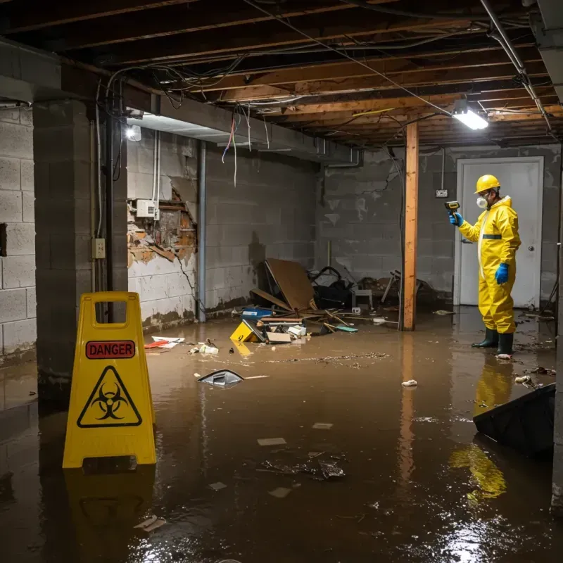 Flooded Basement Electrical Hazard in Prudenville, MI Property